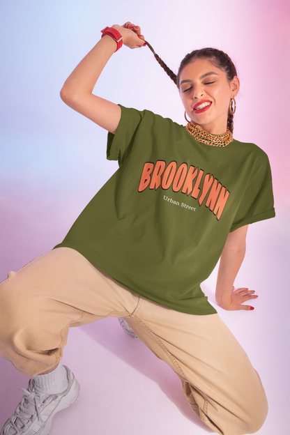 Brooklyn Olive Green Oversized Fit Tee