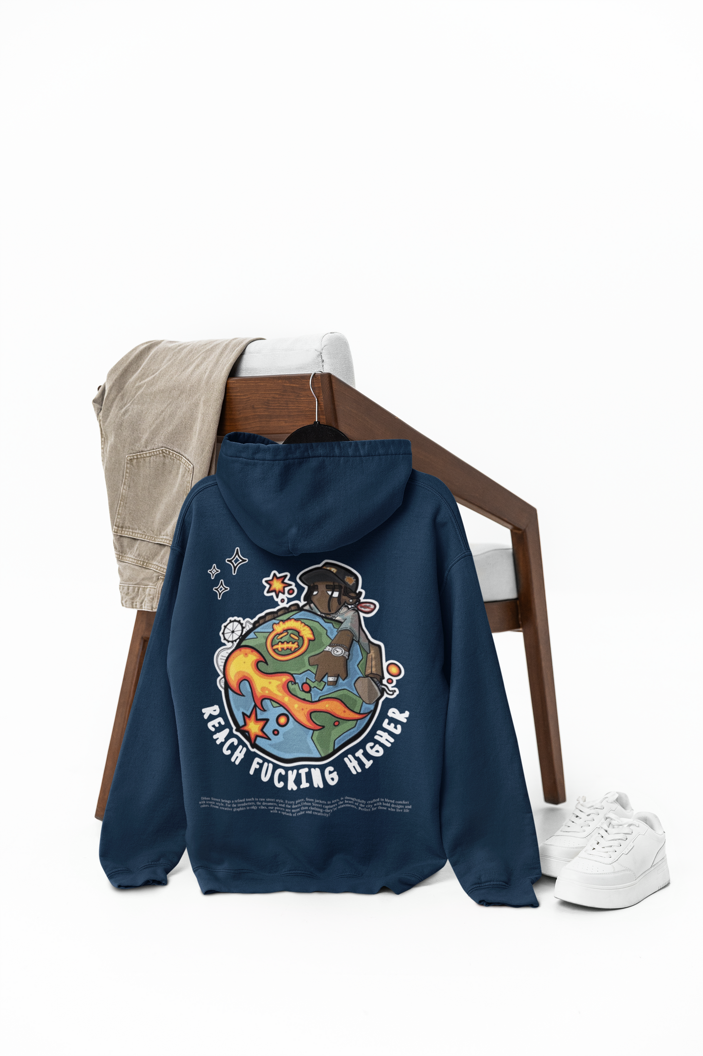 Reach Higher Navy Blue Hoodie