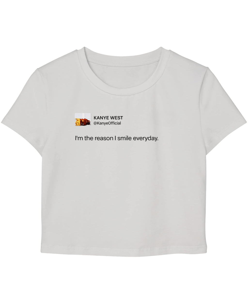White Baby Tee Front Design