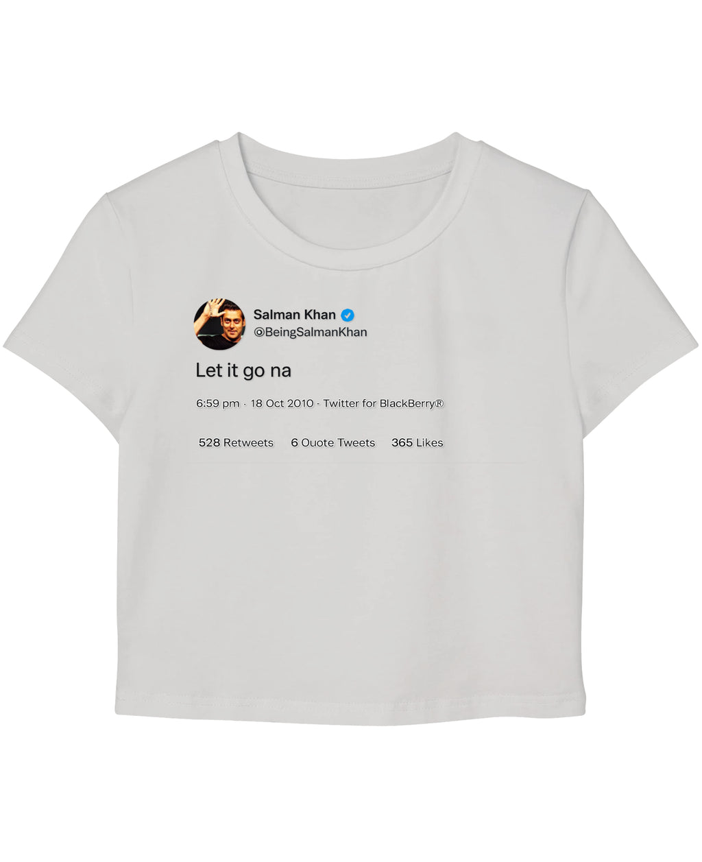 White Baby Tee Front Design