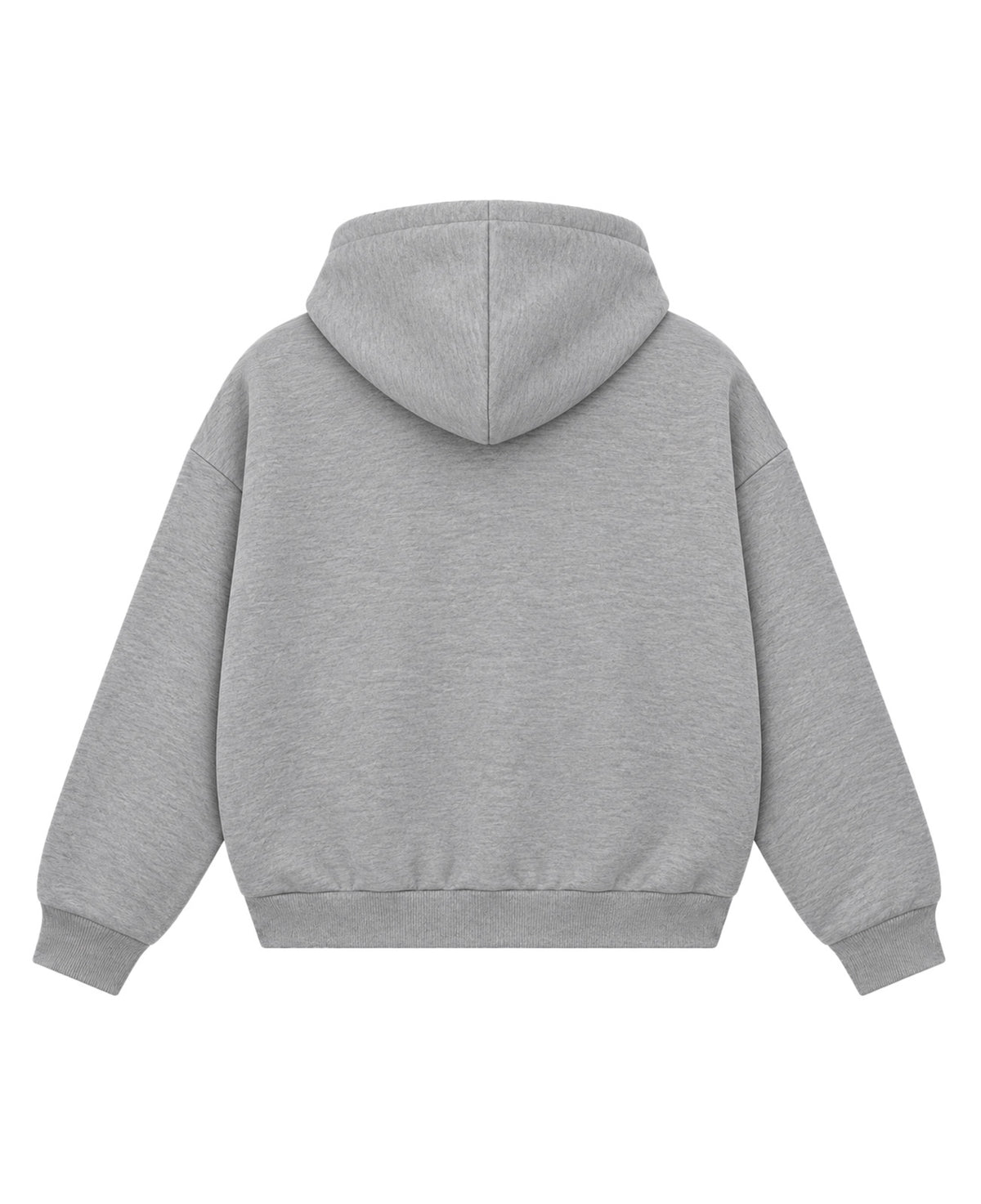 Grey Boxy Dual Zipper Hoodie Back Design