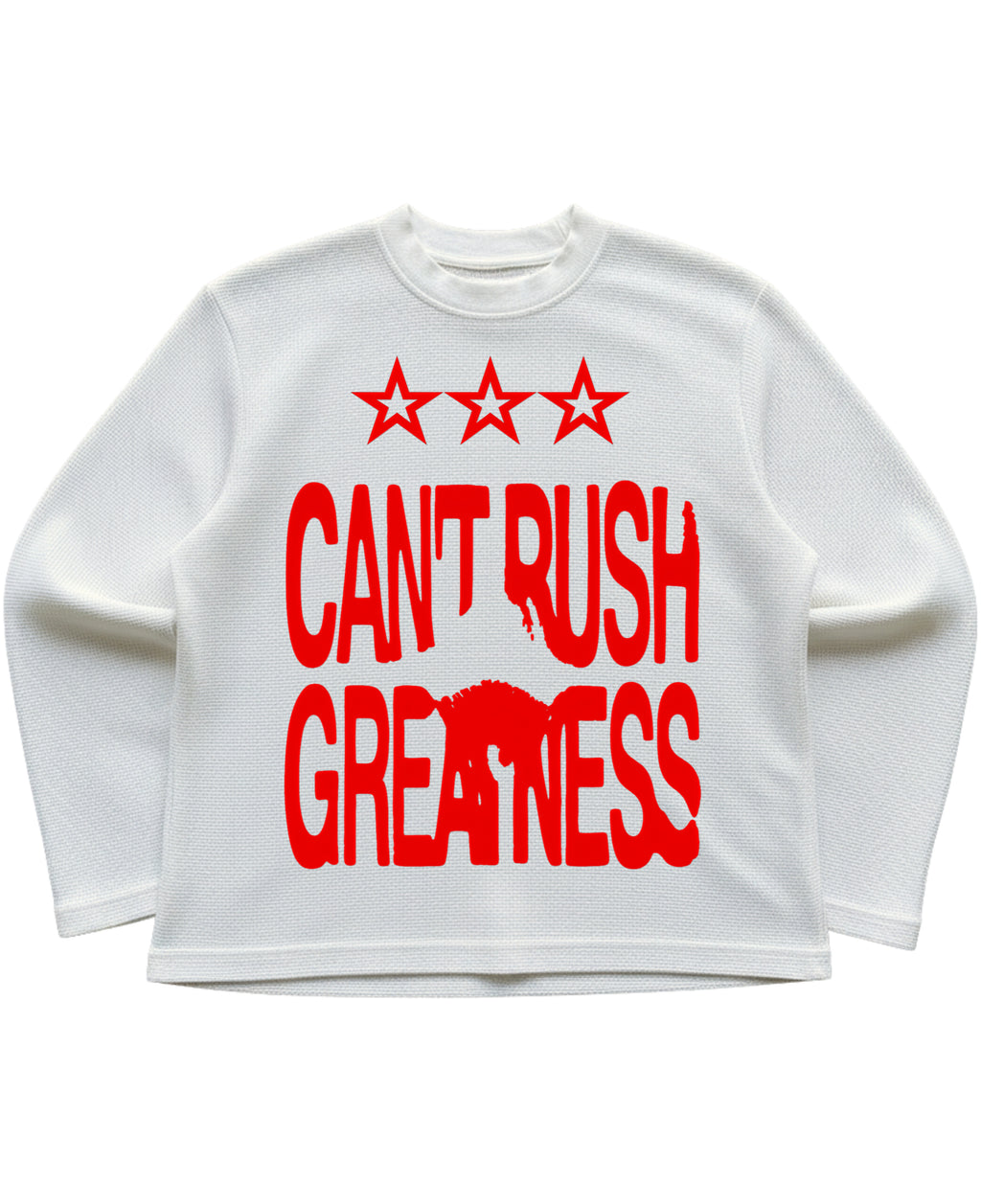 Off-white waffle knit oversized full-sleeve Front Design