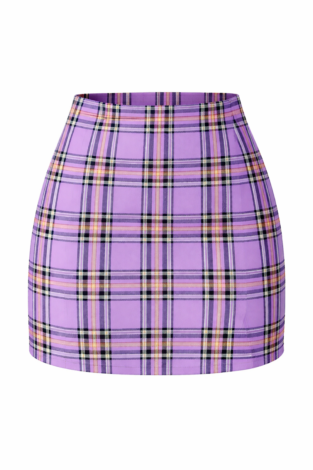 Violet Plaid Mini Skirt