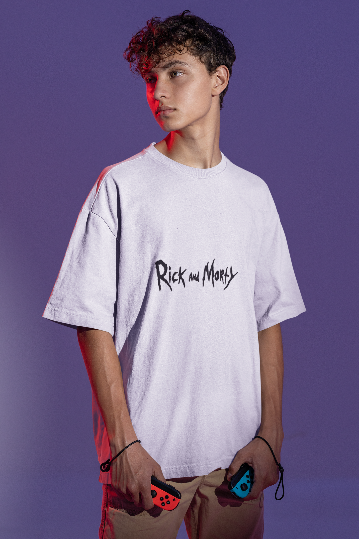 Rick and Morty White Oversized Tshirt
