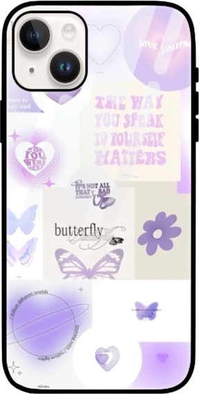 Purple Butterfly iPhone Glass Cover