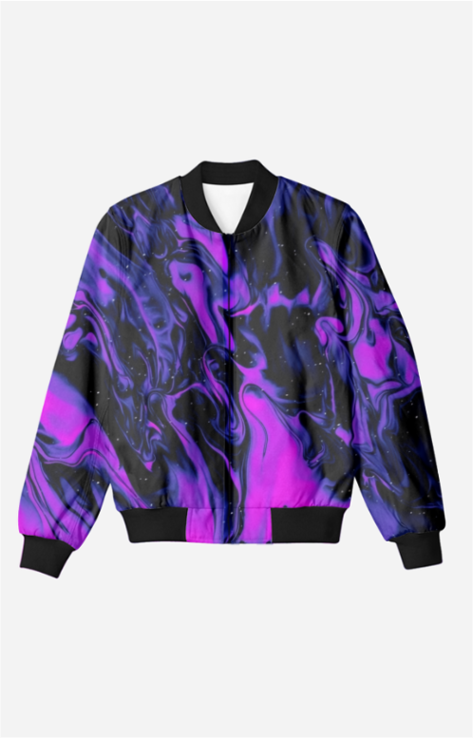Textured Pattern Bomber Jacket