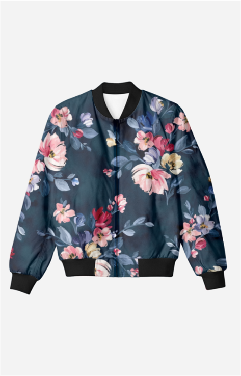 Floral Pattern Bomber Jacket